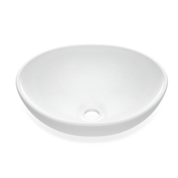 40 * 33 * 14.5cm Bathroom Vessel Sink, Oval Bathroom Sink, White Vessel Sink, Bowl Sink Countertop Modern Egg Shape