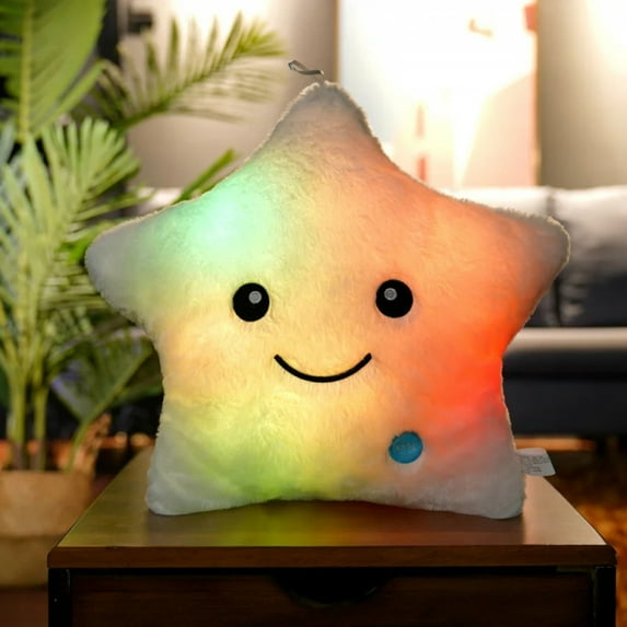 40*35 creative Toy Luminous Pillow Soft Stuffed Plush Glowing Colorful Stars Cushion Led Light Toys Gift For Kids Children Girls