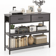 40'' Console Table Behind Couch Table with 2 Folding Fabric Drawers