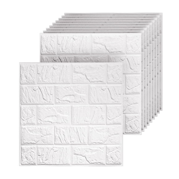 40 3d Wall Panels Peel And Stick Faux Foam 11.8"*11.8" White Brick Wallpaper For Walls Tiles Paneling Self-adhesive Diy Interior Decor
