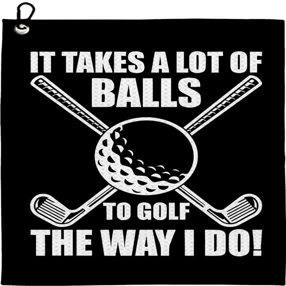 40*40CM Funny Golf Towel - Exclusive Cleaning Pocket–30*30cm–Funny Golf Towel, Printed Golf Towels for Golf Bags with Clip, Golf Gift for Men Husband Boyfriend Dad, Birthday Gifts for Golf Fan