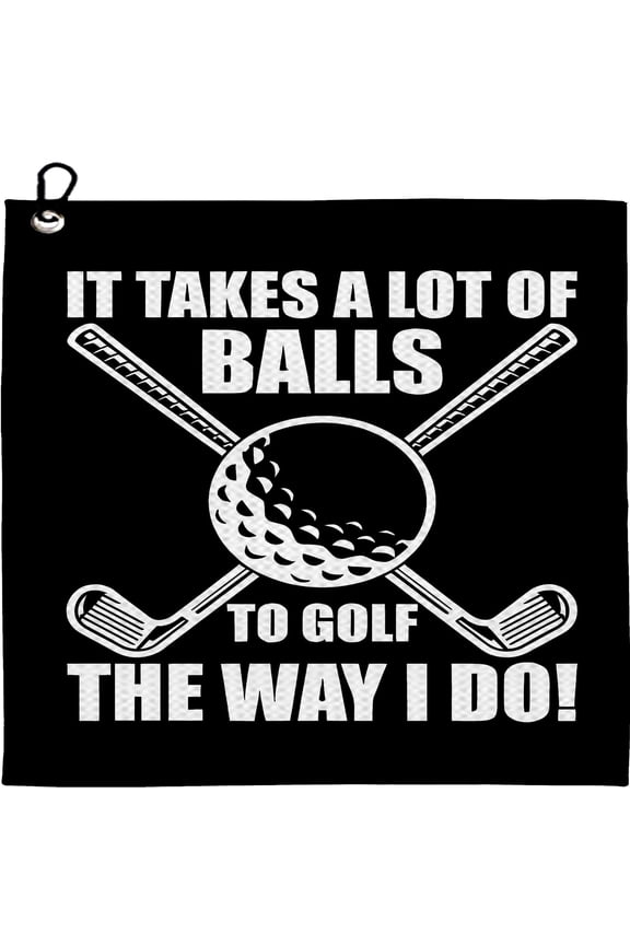 40*40CM Funny Golf Towel - Exclusive Cleaning Pocket–30*30cm–Funny Golf Towel, Printed Golf Towels for Golf Bags with Clip, Golf Gift for Men Husband Boyfriend Dad, Birthday Gifts for Golf Fan