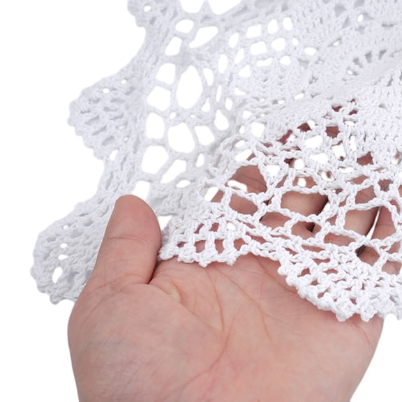 40*40CM Vintage Square Tablecloth Doily Cotton Lace Crochet Floral Table Cloth Cover White