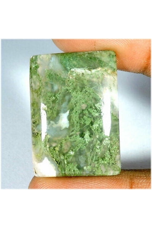 40.40Cts Exclusive Natural Green Moss Agate Octagon Cabochon Gemstone