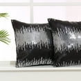 thumbnail image 1 of 40*40cm Sequin Pillowcase, Bed, Sofa, Black and Silver, Set of 2. black and silver, 1 of 5