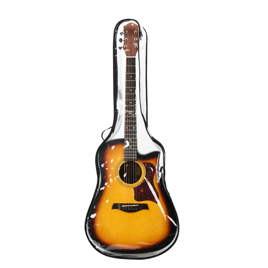 40/41inch Electric Guitar Clear Cover with Side Storage Pocket Guitar Case Easy to Carry