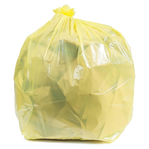 40-45 Gallon Trash Bags  1.5 Mil  Yellow Garbage Can Liners  40" x 46" (100 Count) (W42Y15)
