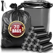 40-45 Gallon Trash Bags, 1.5Mil, Black Heavy Duty Garbage Can Liners 36'' x 44'' (70 Count)