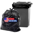thumbnail image 1 of 40-45 Gallon Trash Bags Heavy Duty, Large Black Industrial Trash Bags (50 Count), 1.5 Mil Outdoor Garbage Can Liners for Commercial, Janitorial, Lawn, Leaf, and Contractors, 1 of 8