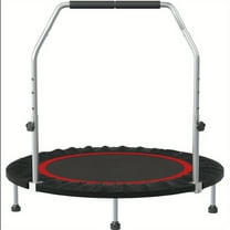 40"/48" Foldable Mini Trampoline with Adjustable Bar - Stainless Steel Indoor Exercise Rebounder for Home & Garden Fitness, Max Load 330lbs, Black, Trampoline for Outside