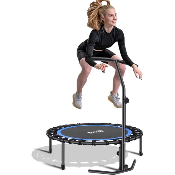 40"-48" Silent Mini Trampoline Fitness Trampoline Bungee Rebounder Jumping Cardio Trainer Workout for Adults-Max Limit 330lbs