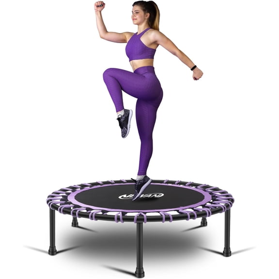40"-48" Silent Mini Trampoline Fitness Trampoline Bungee Rebounder Jumping Cardio Trainer Workout for Adults-Max Limit 330lbs