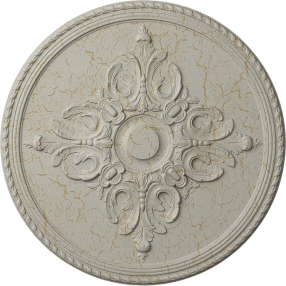 40 5/8"OD x 1 3/4"P Milton Ceiling Medallion (Fits Canopies up to 7 7/8"), Hand-Painted Pot of Cream Crackle