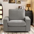 thumbnail image 1 of 40.5" Modern Single Sofa Chair Furniture, Mini Couches Sofas for Small Spaces, Fabric Armchair with Solid Wood Frame, Removable Cushion and Detachable Sofa Cover(Grey), 1 of 6