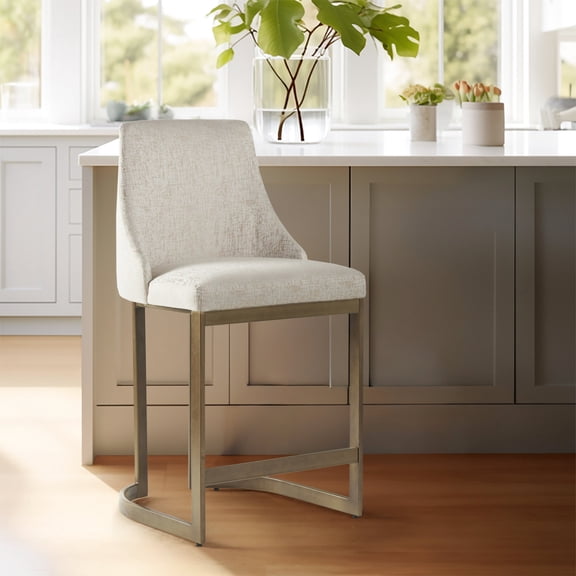 40.5" Tall, Modern Aesthetic - Adjustable Glides for Balance - In Dining Kitchens - Versatile Cream Upholstery