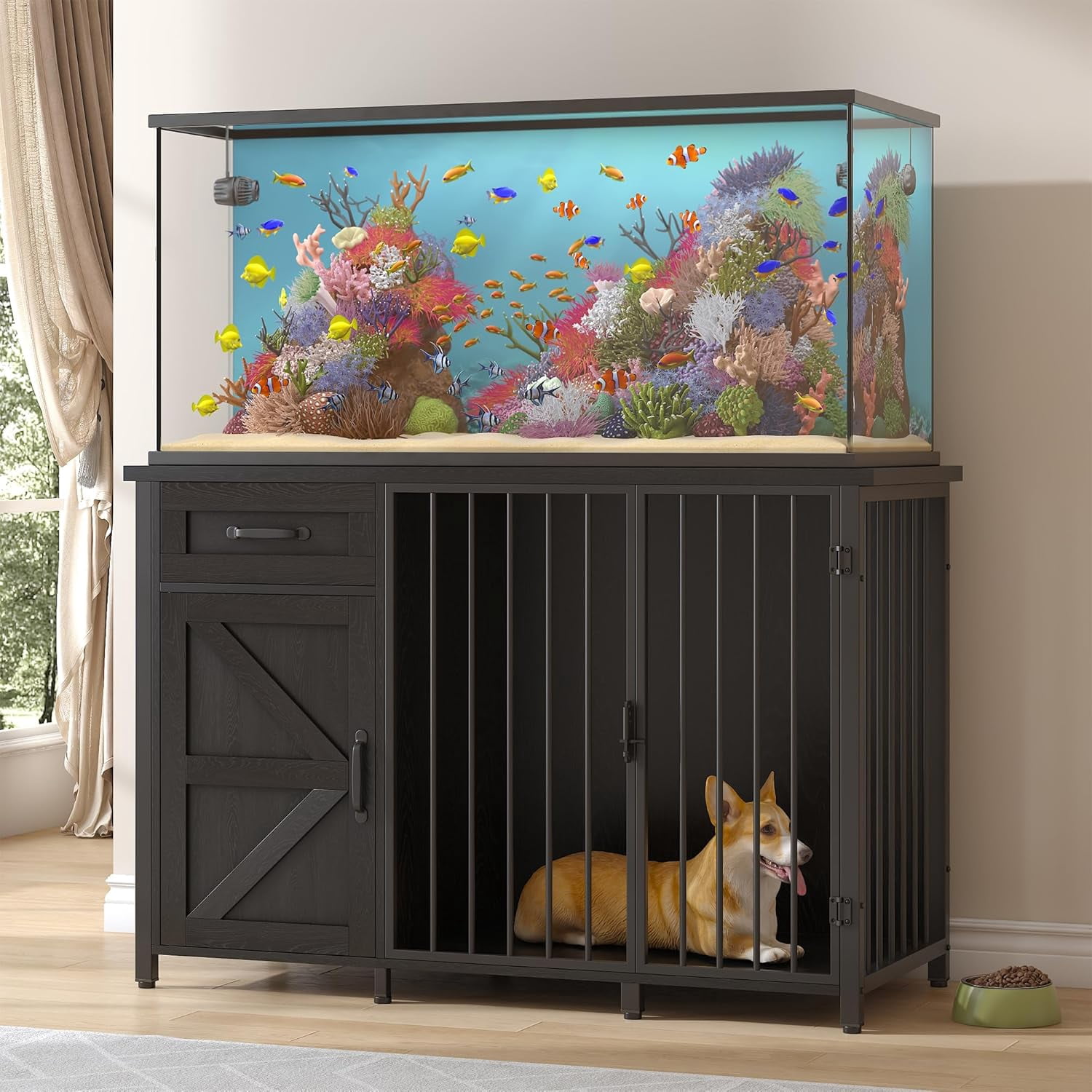 40-50 Gallon Diamond Fish Tank Stand with Power Outlet, Heavy Duty ...