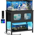 thumbnail image 1 of 40-50 Gallon Fish Tank Stand, Aquarium Stand with Cabinet Accessories Storage, Heavy Duty Metal Frame, Reptile Terrarium Stand, 37.5" L*18.89" W Tabletop, 880LBS Capacity, Black, 1 of 7