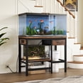 thumbnail image 1 of 40-50 Gallon Fish Tank Stand with Power Outlet, Aquarium Stand with 3-Tier Adjustable Storage Shelves, Fish Stand with Storage Drawers, 36.6"*18.9" Tabletop (Brown), 1 of 7