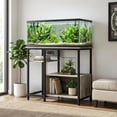 thumbnail image 1 of 40-50 Gallon Fish Tank Stand with Power Outlets, Heavy Duty Metal and Wood Aquarium Stand with 4-Tier Open Storage Shelves, for Fish Tank, Turtle & Reptile Terrarium, 36.6" × 18.9" × 30.7", 1 of 7
