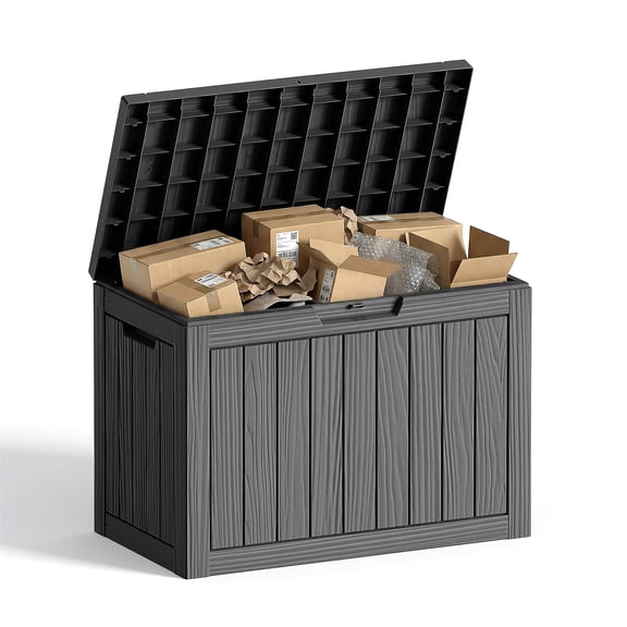 40 -50 Gallon Outdoor Package Delivery Box with Lockable, Waterproof & Weatherproof Secure Parcel Drop Box for Porch, Resin Outside Storage Boxes