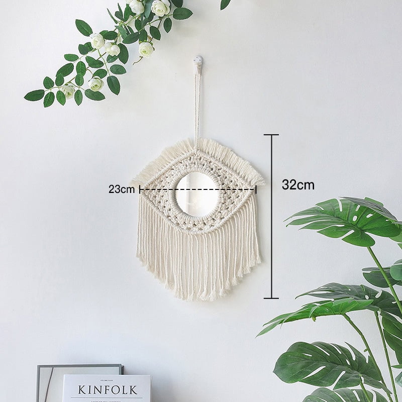 40/50cm Large Boho Macrame Round Mirror Decorative Mirrors Living Room ...