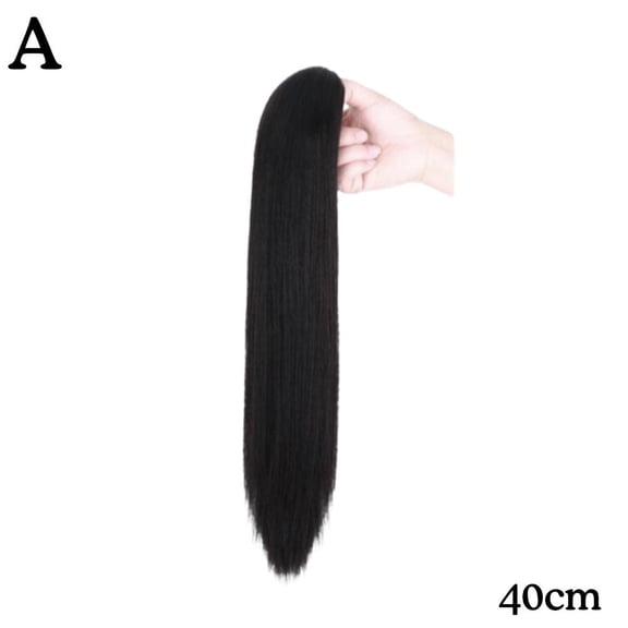 40/50cm Long Straight Ponytail Claw Clip in Hairpieces Wig Womens Fake Hair