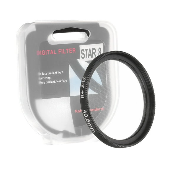 40.5mm Star Filter, 8 Points Starburst Len Filter Variable Twinkle Effect Ultra Slim Optical Lens Black