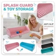 thumbnail image 1 of 40.6 Inch Silicone Bathtub Splash Guard Play Shelf, Toy Tray & Caddy Holder with Suction Cups, Keeps Bathroom Dry During Bathing (Gray), 1 of 6