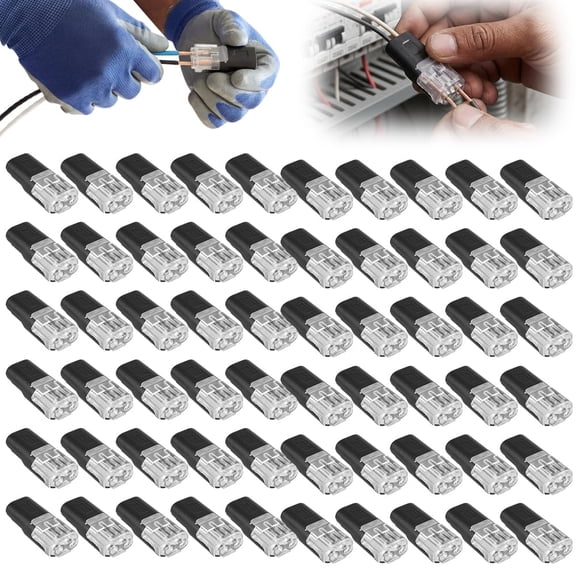 40/60/100 Pcs Double Wire Plug-in Connectors with Locking Buckle, Double Wire Lock Grip Connector for Emergency Repairs, Home, Automotive
