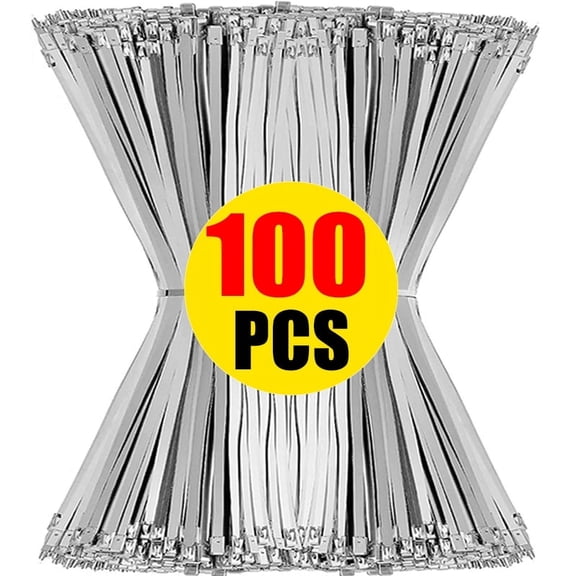 Stainless Steel Cable Ties, Metal Cable Ties, Multi-Purpose Heavy-Duty Self-Locking Clamps