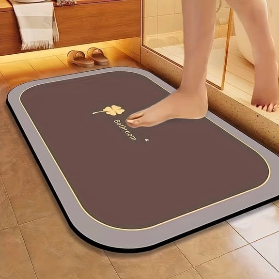 40*60cm Amber Diatomite Quick-Dry Bathroom Rug,1pc Quick-Dry Bathroom Mat, Pet Feeding Mat, Super Absorbent Diatomite Floor Mat, Non-Slip Water-Absorbent Floor Mat, Soft Comfortable Bathroom Mat, Sui