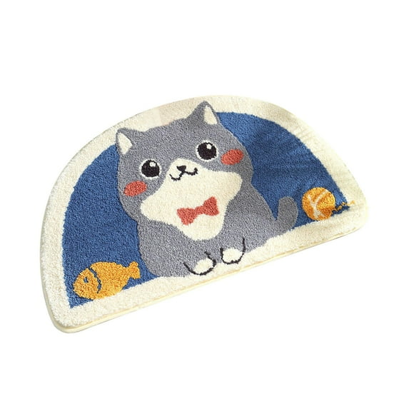40*60cm Semicircular Bathroom Mat Sanitary Absorbent Mat Household Door Mat Toilet Mat Quick-drying Floor Mat