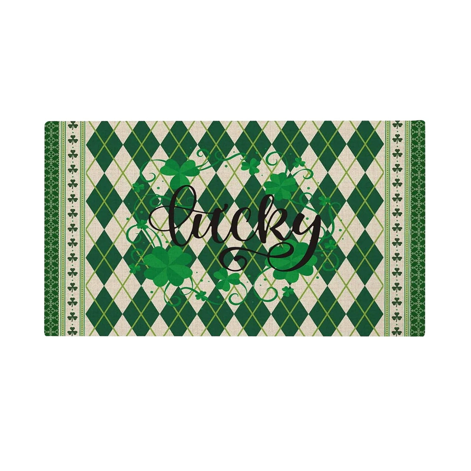 40*60cm St. Patrick's Day Door Mat Green Front Door Mat With Rubber