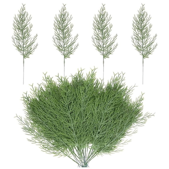 40/80 PCS Artificial Pine Leaves Branches-13.7 Inches Fake Greenery Pine Sprigs-Faux Picks for DIY Garland Wreath Christmas Embellishing and Home Garden Decoration (80PCS)