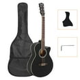 thumbnail image 1 of 40" Acoustic Guitar Kit for Beginner: Spruce Board Cutaway Acoustic Guitar with Gig Bag and Guard Board, Natural, 1 of 9