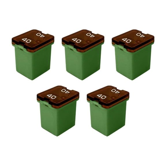 40 Amp J-Case Low Profile (Mini) Fuse 16mm for Pickup Trucks, Cars and SUVs (40A, 5 Pack)
