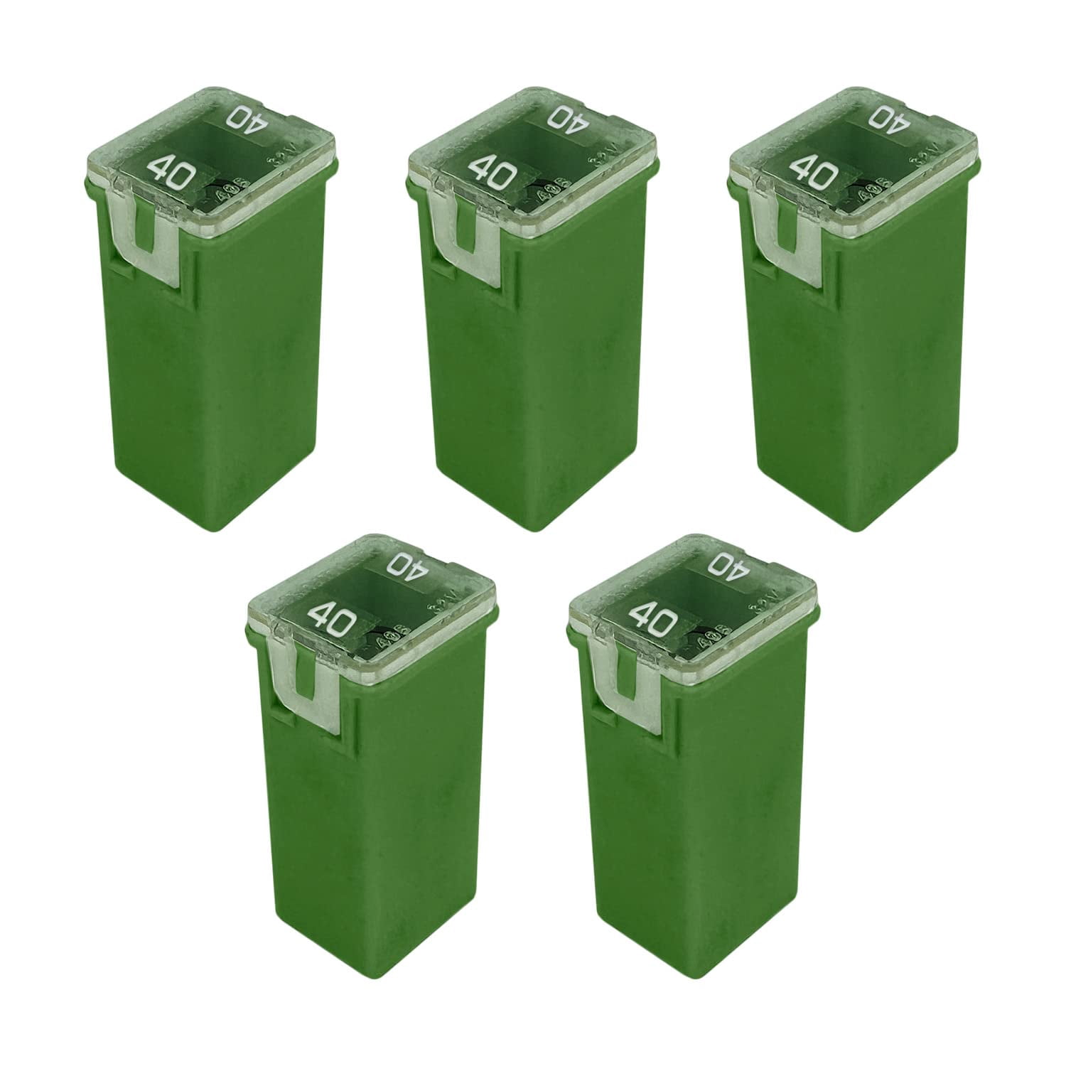 40 Amp J-Case Standard (Tall) Fuse 27mm for Pickup Trucks, Cars and SUVs (40A, 5 Pack)