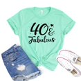 thumbnail image 1 of 40 And Fabulous Shirt Birthday Trip Tshirt Hello Forty Shirts Fortieth B'day T-shirt Women's Party Tee Gift For Mom, 1 of 3