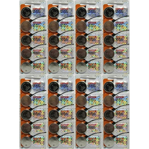 40 Authentic Maxell ECR2025 2025 Lithium 3v Batteries CR2025