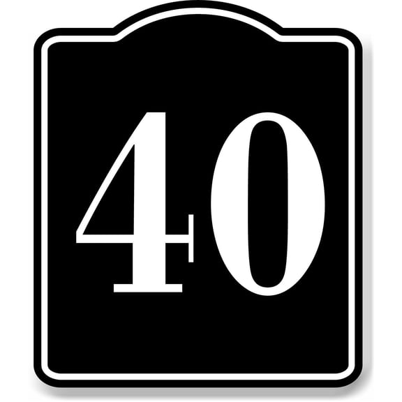 40 Bay Garage Door Plate Field Lane Gate Number BLACK Aluminum Composite Sign, 15"x18"