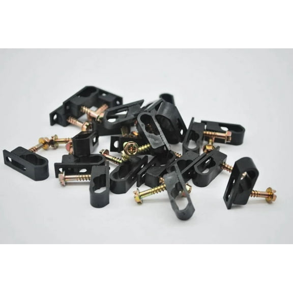 40 Black Dual Flex Clips With Screw Rg6 Wire Gcd12Blk For Dual Cable Rg6 & Rg59
