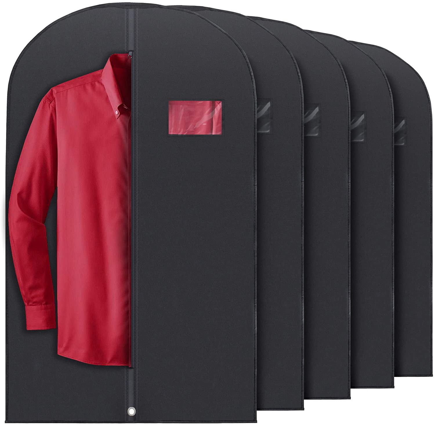40" Black Garment Bags Suit Bag for Travel & Clothing Storage of Dresses Shirts Fur Coats Jackets Dance Costumes - Hanging Cover Men Women Closet Protector