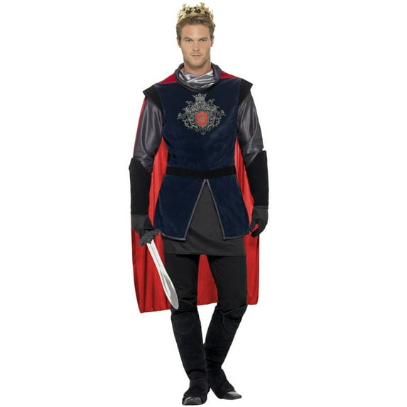 40" Black and Red King Arthur Deluxe Men Adult Halloween Costume - XL