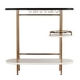 thumbnail image 1 of 40" Black and White Contemporary Bar Table with Glassware Storage, 1 of 4