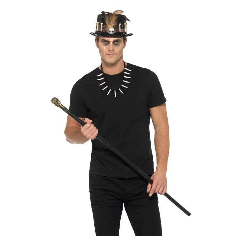Voodoo Kit With Feather Top Hat Adult Black Voodoo Kit With Feather Top Hat Adult Black