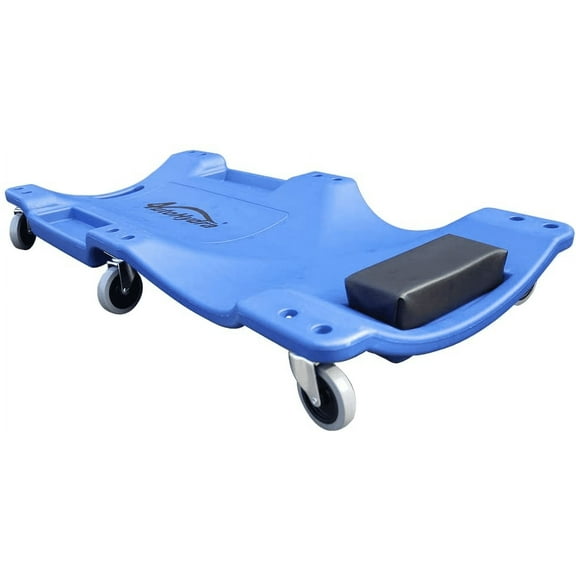 40" Blow Molded Plastic Rolling Garage/Shop Creeper Mechanic Cart 6 Casters Automotive Creeper with Padded Headrest