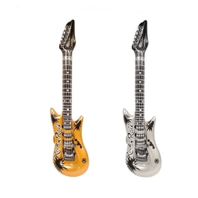 40" Blow Up Silver Gold Electric Guitar Set Inflatable Toys Swimming Pool Floaties Water Party Floats