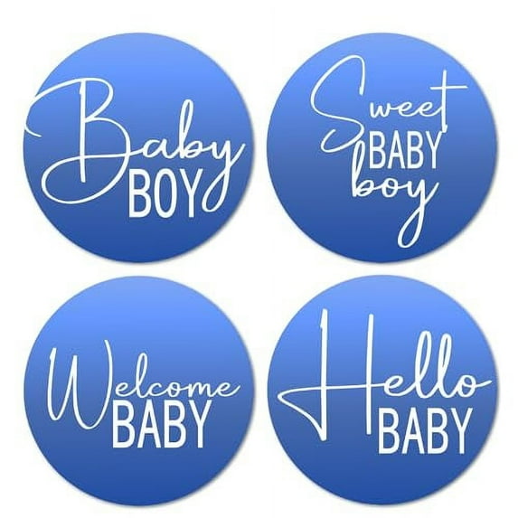 40 Blue Modern Baby Shower Stickers, 2 Inch Big Round Glossy Labels, It’s a Boy Baby Shower, Great for Party Favors, Tags, Games And Supplies. Made in USA