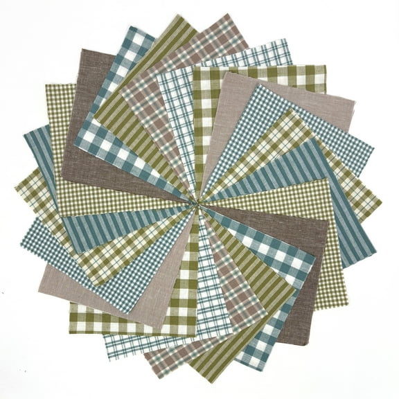 40 Bluegrass Homespun 6 inch Precut Fabric Quilt Squares by JCS