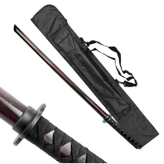 40" Bokken Sword, Japanese Kendo Katana Wooden Samurai Training Sword with Carrying Case